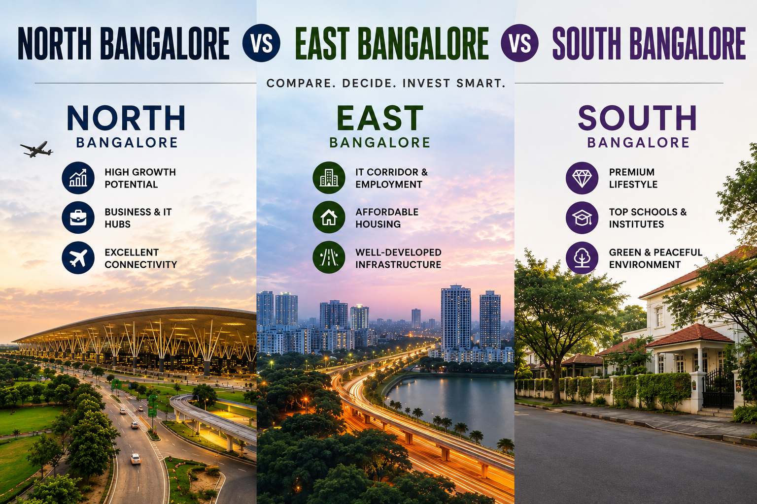 North Bangalore vs East Bangalore vs South Bangalore Investment